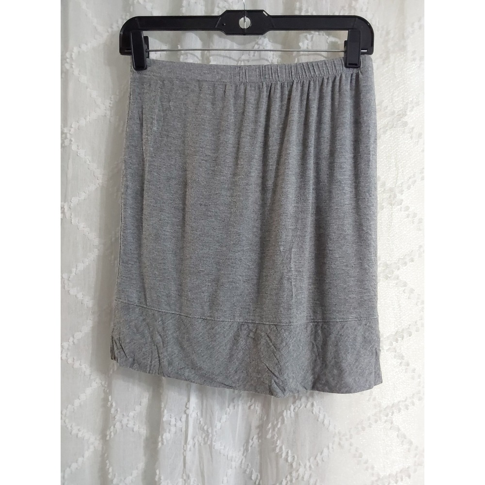 Merona Womens Small Heather Grey Rayon Spandex Elastic Waist Jersey Mini Skirt